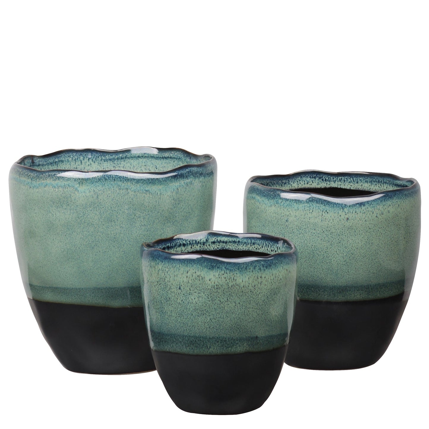 Harvella Irregular Rim Ceramic Planter Set (Set of 3)