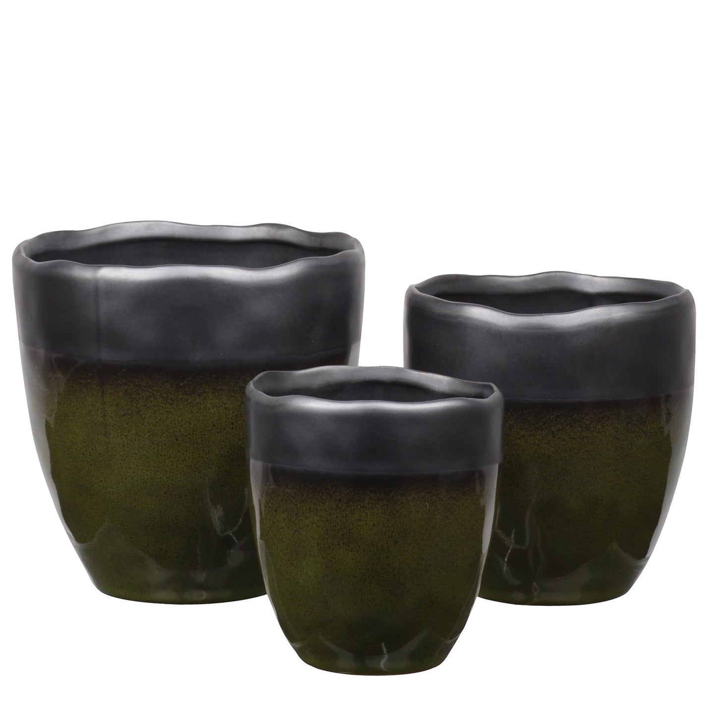 Harvella Irregular Rim Ceramic Planter Set (Set of 3)
