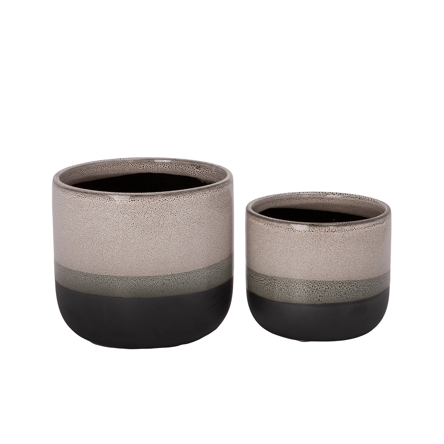 Giordana Ceramic Round Banded Pot – Set of 2