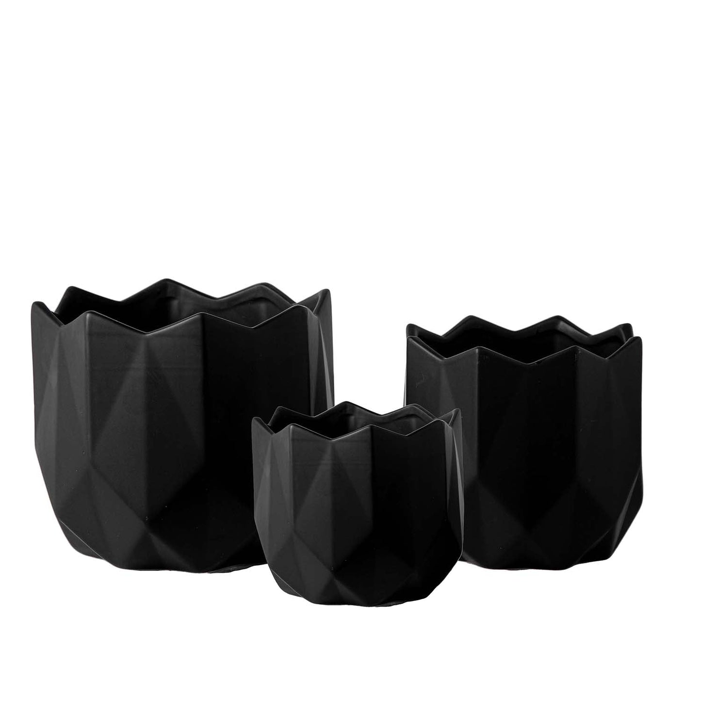 Gryphon Ceramic Geometric Round Pot (Set of 3)