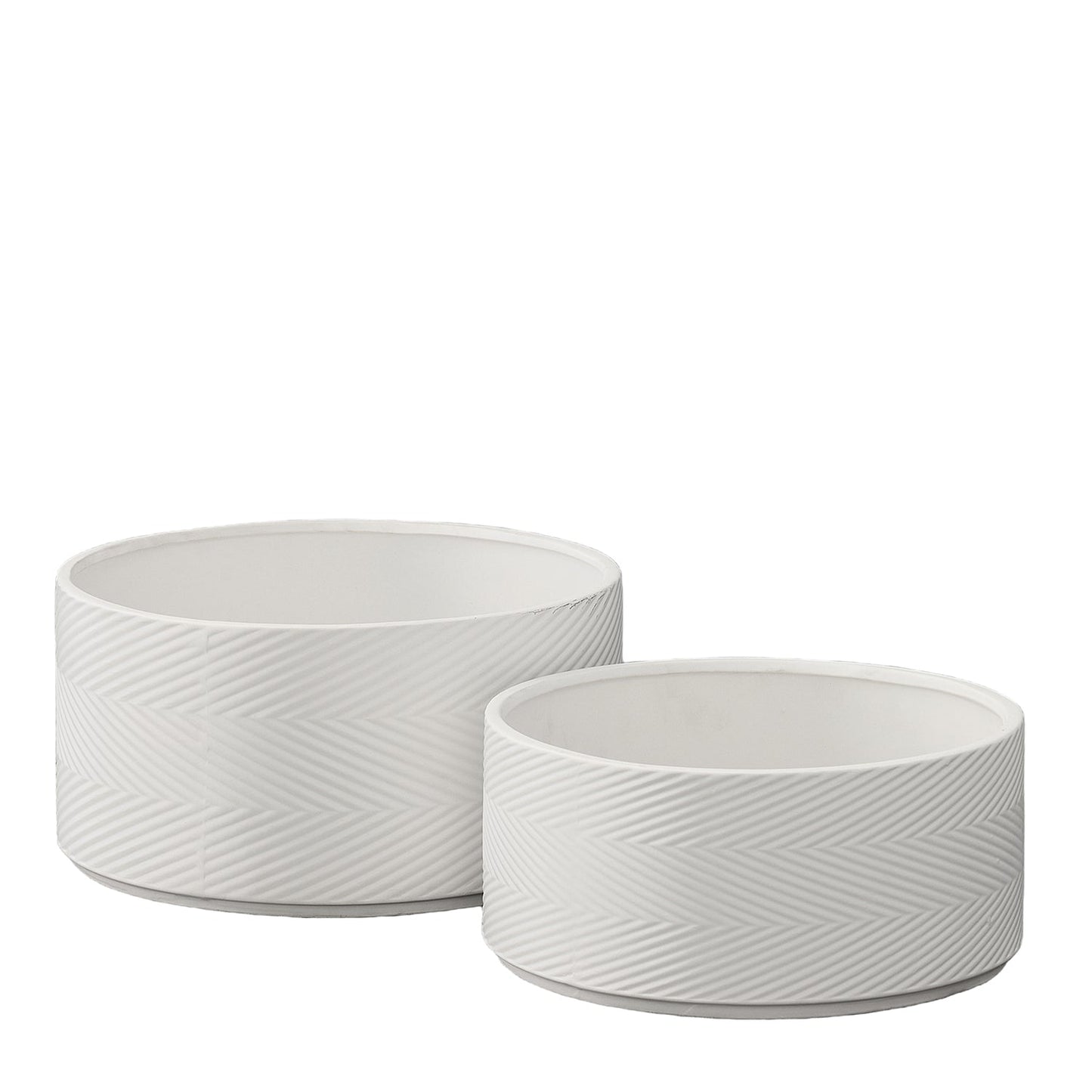 Petra Ceramic Round Wide Planter Set (Set of 2)