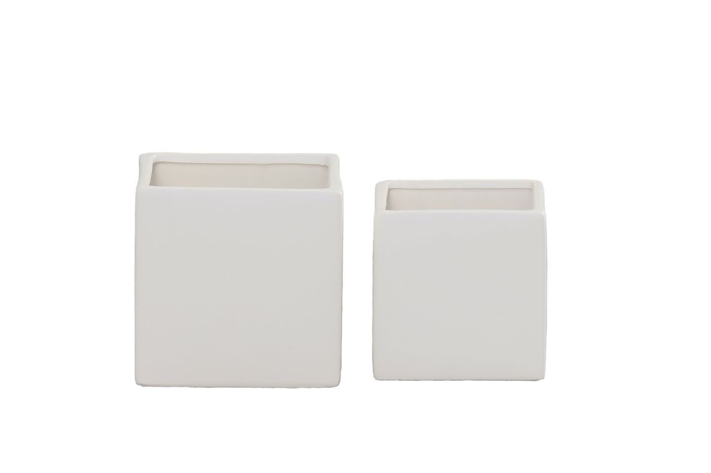 Odette Handcrafted Ceramic Square Planter Set (Set of 2)