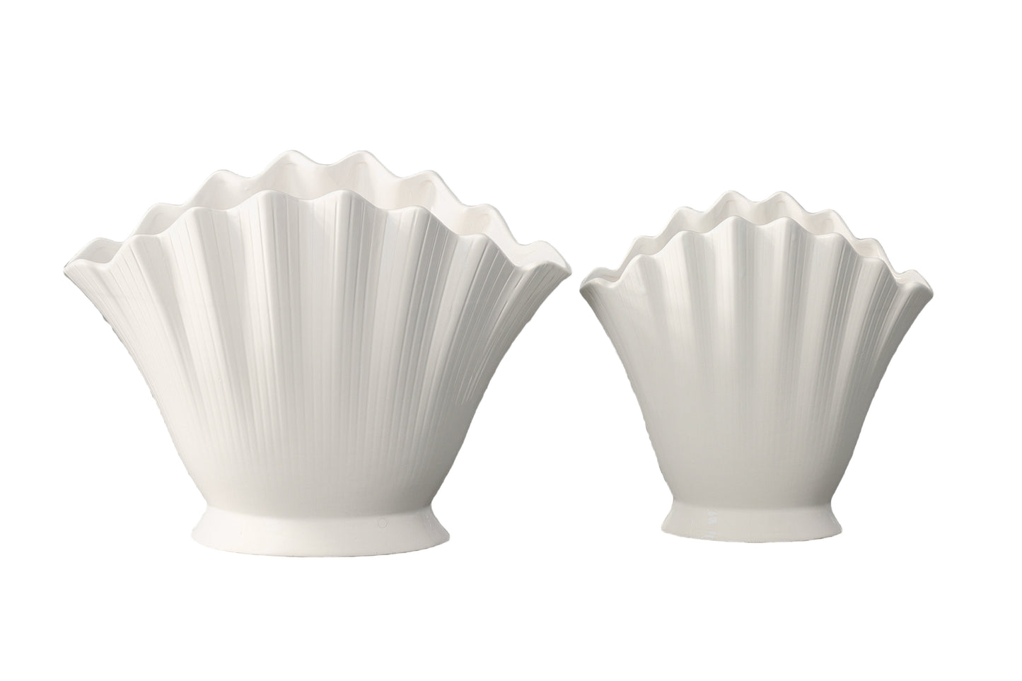 Hollis Glossy White Ceramic Planters (Set of 2)