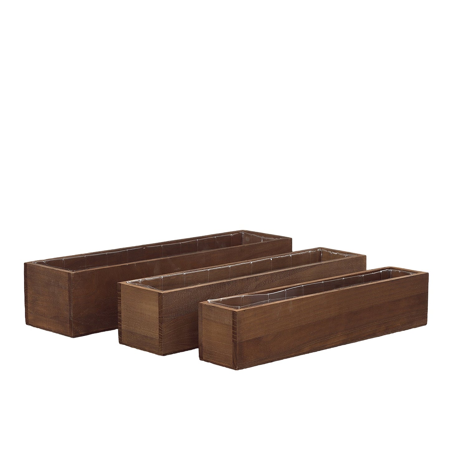 Soren Wooden Rectangular Planter Set (Set of 3)