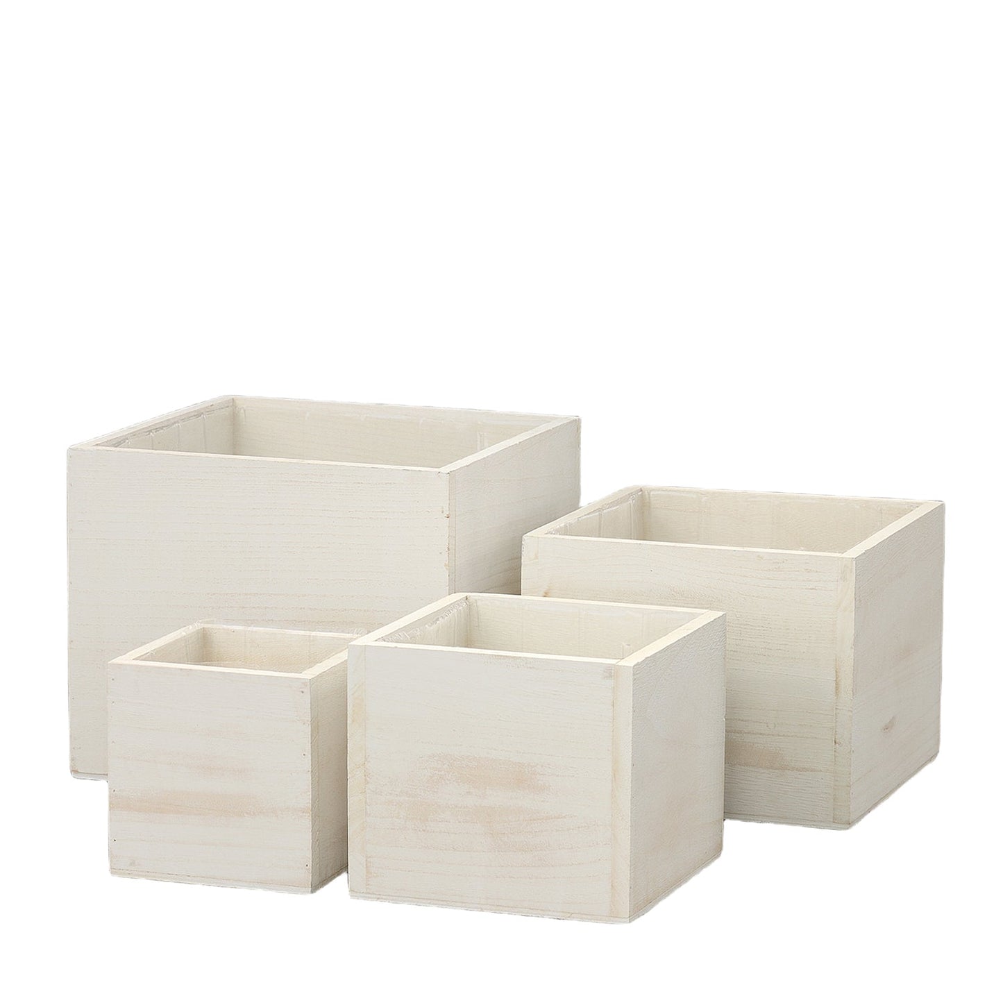 Liv Wooden Square Planter Set (Set of 4)