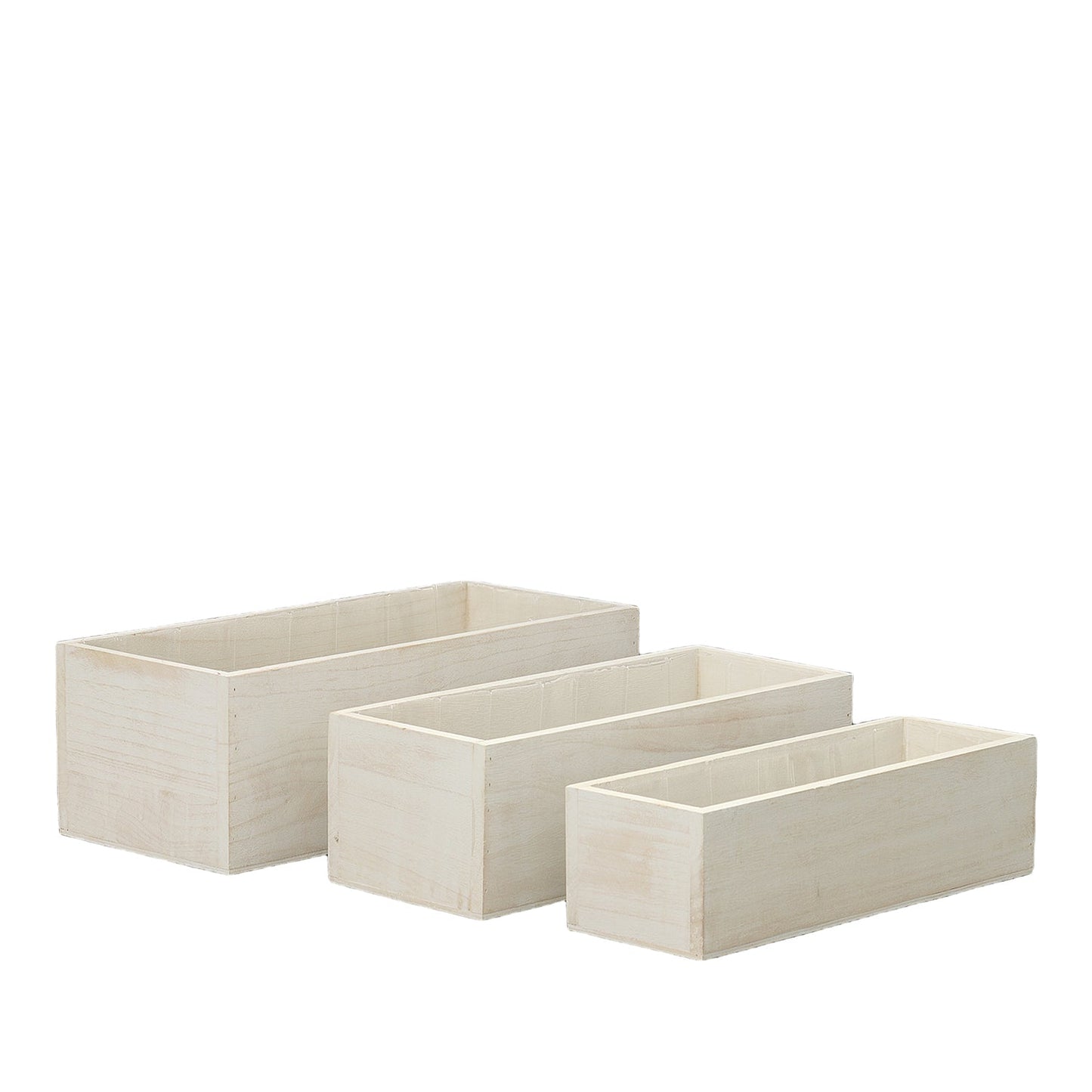 Linda Wooden Rectangular Planter Set (Set of 3)