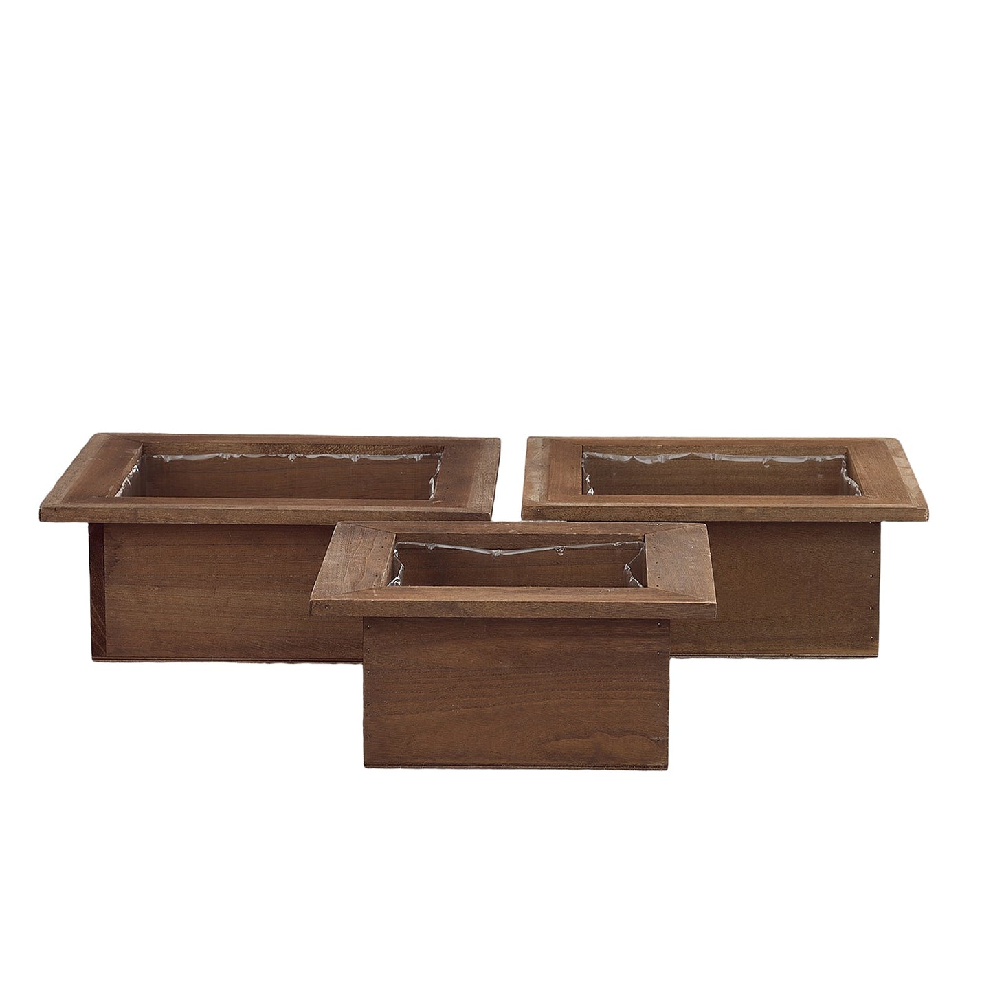 Ceynar Wooden Edge Square Planter Set (Set of 3)