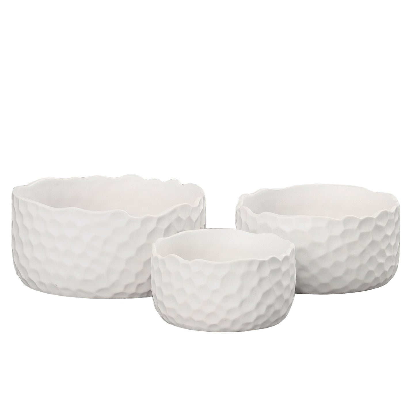 Kyros Hammered Ceramic Planter Set (Set of 3)