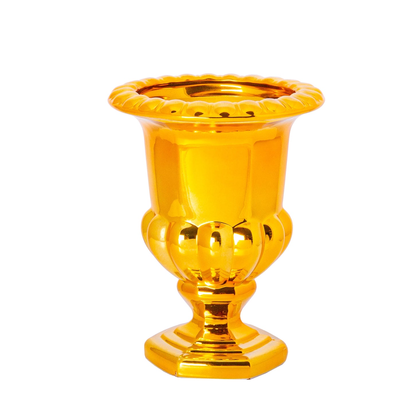 Galen Electroplated Glass Pedestal Urn Vase