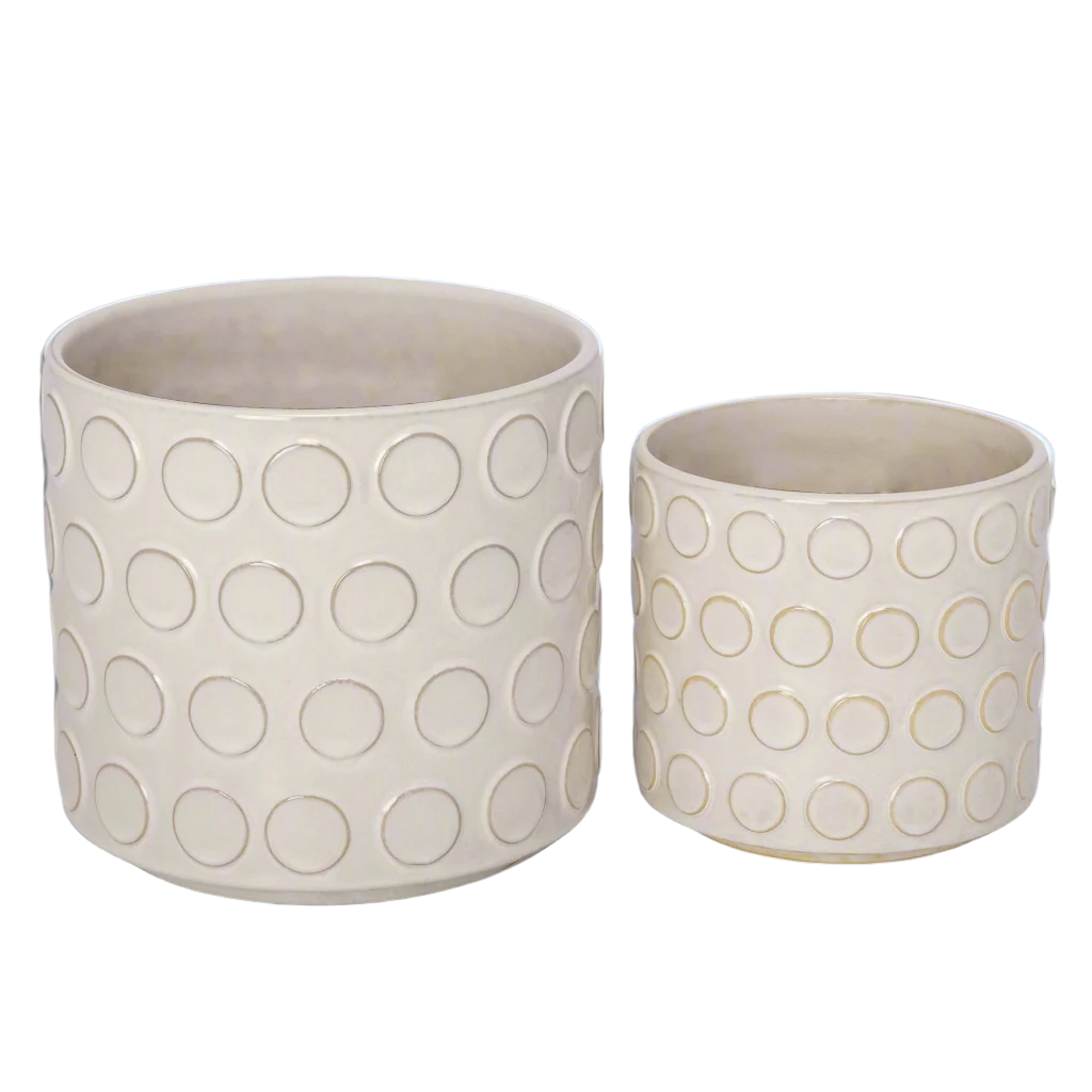 Quinn Bubble Pattern Ceramic Planter Set