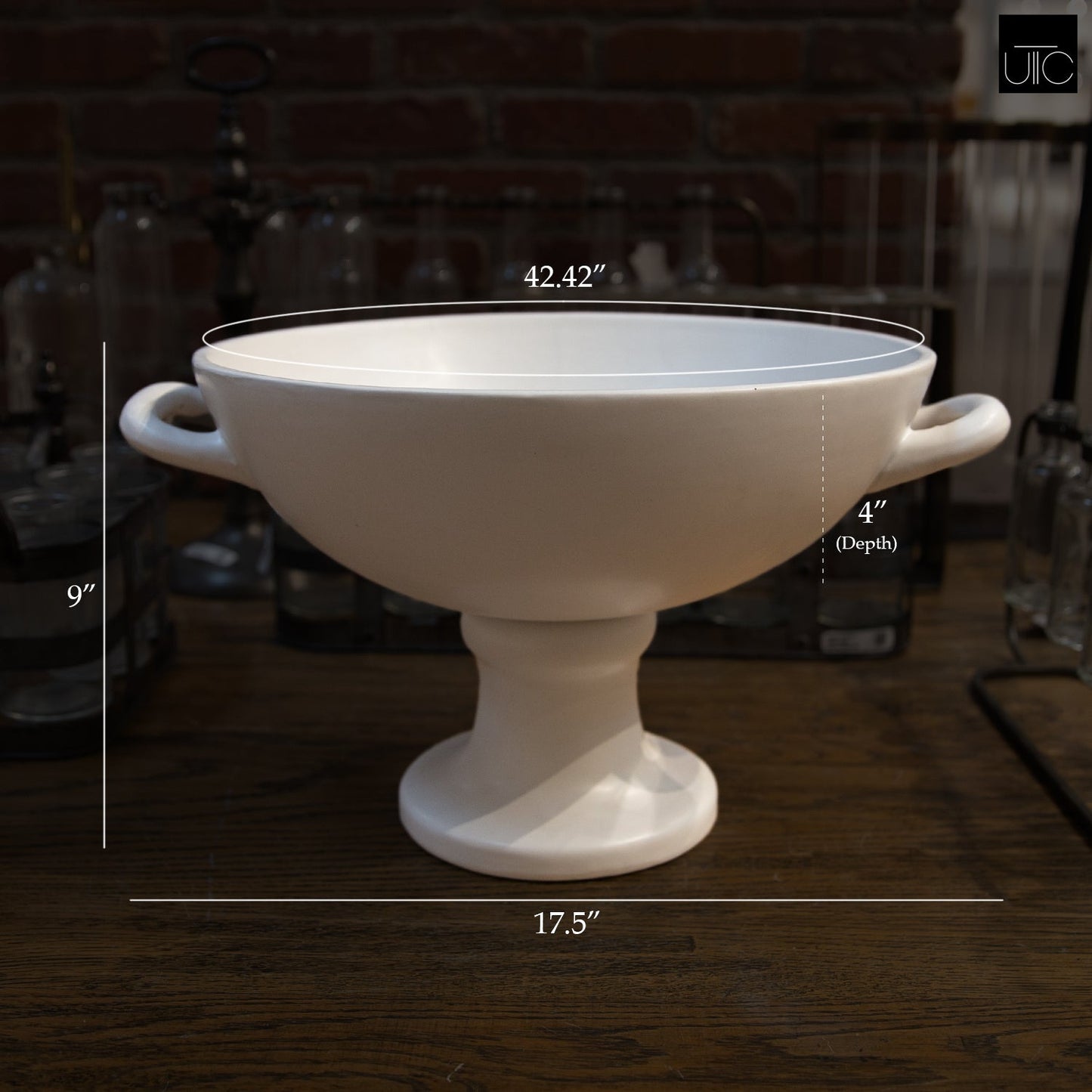 Savanna Ceramic Pedestal Bowl With Handles