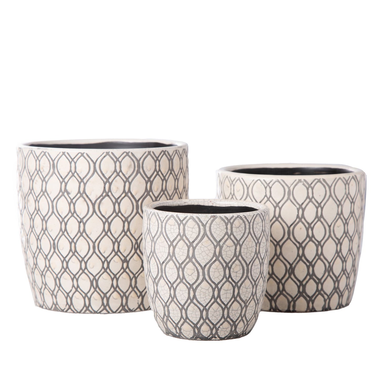 Orvanna Oval Symmetry Ceramic Planter Set (Set of 3)