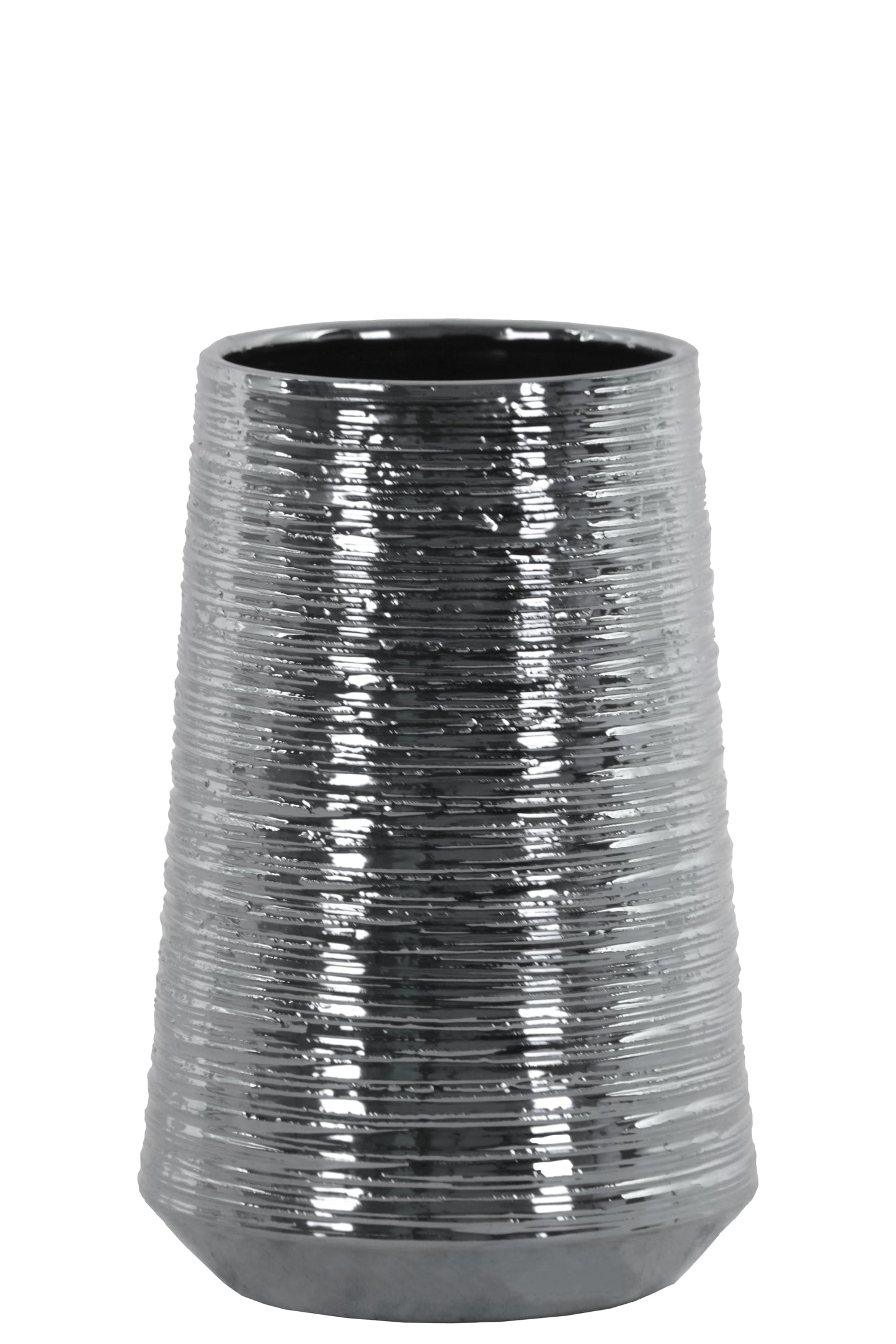Lynde Combed Electroplated Metallic Vase
