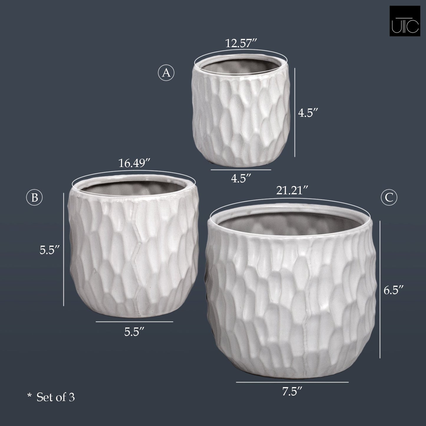 Vyne Ceramic Pot Set (Set of 3)