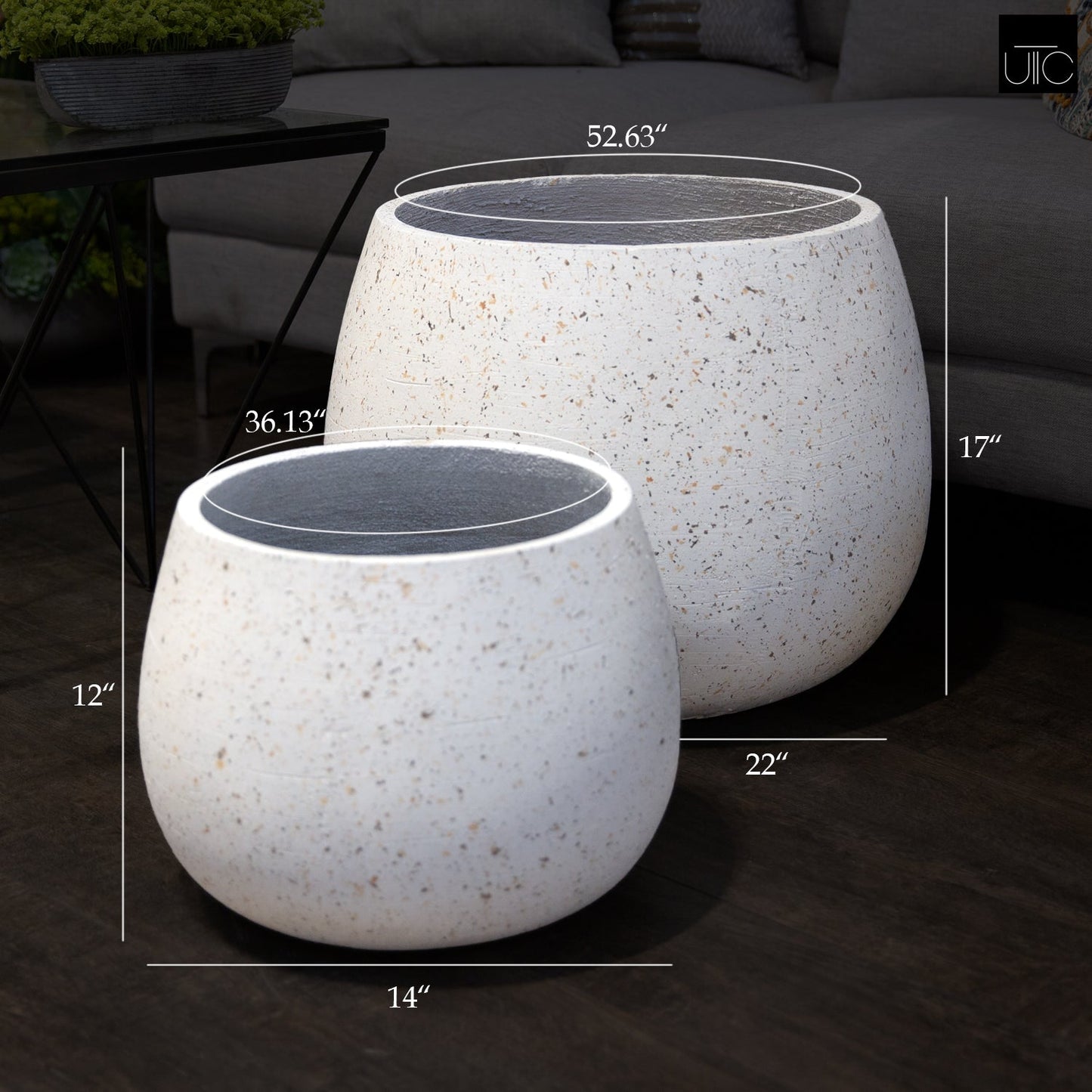 Elarien Cement Flower Pot (Set of 2)