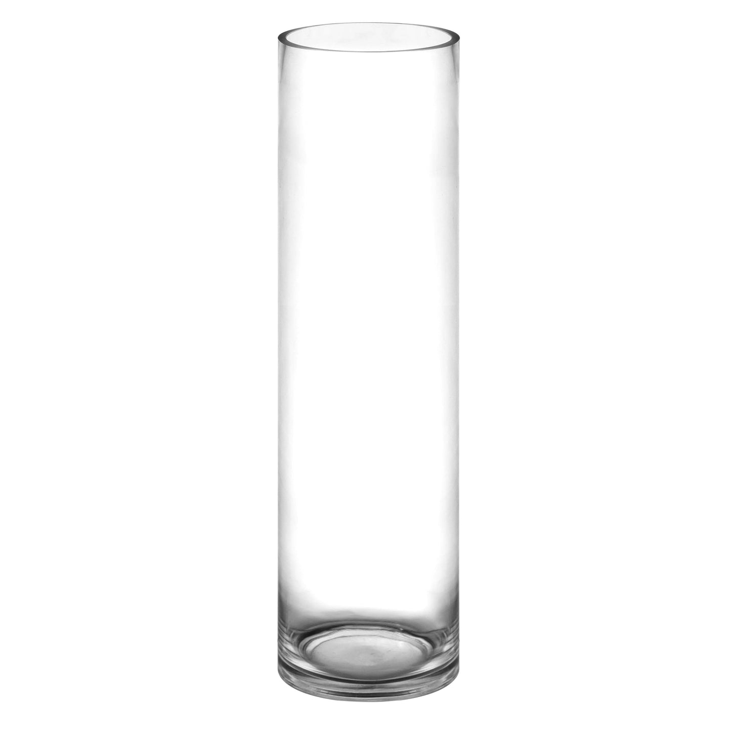 Clear glass vase on a white background