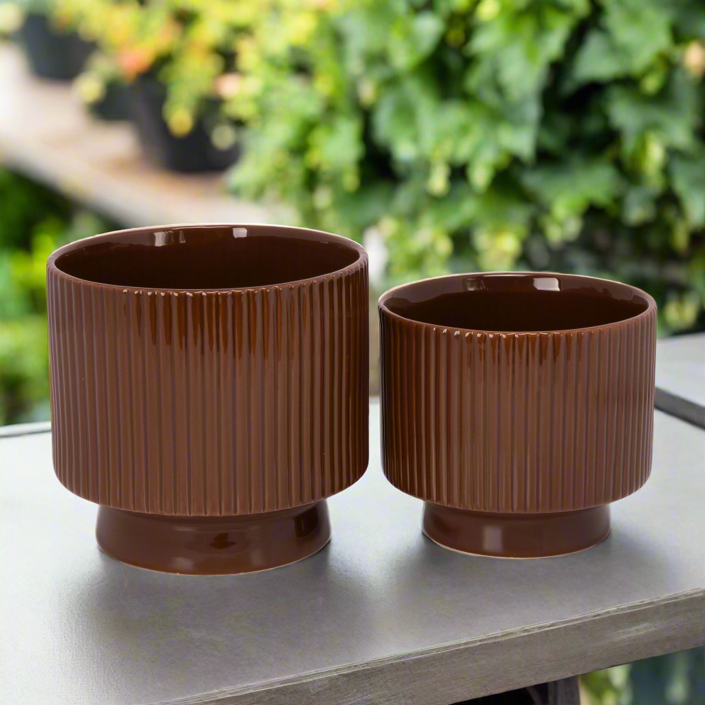Pax Ceramic Planter with Stand Set (Set of 2)