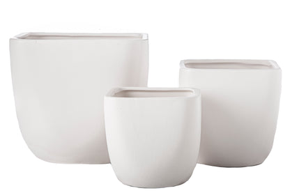 Aurette Brushed Column Ceramic Pot Set (Set of 3)