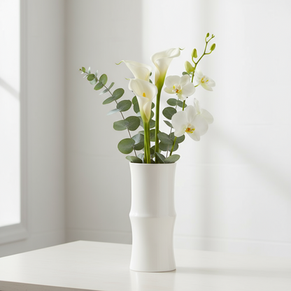 Virelia Ceramic Bamboo-Inspired Vase