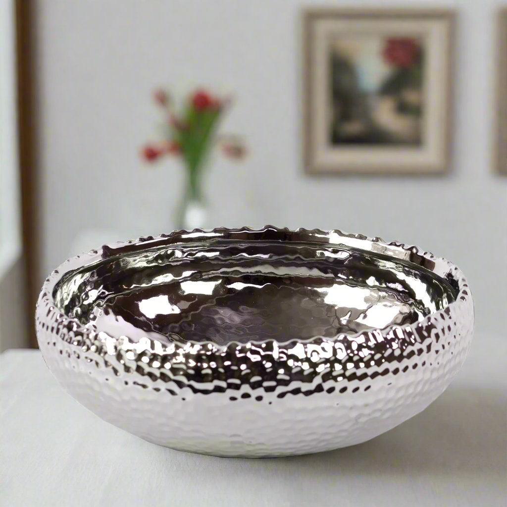Veylin Dimpled Ceramic Round Pot