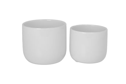 Selvano Two-toned Ceramic Planter Set (Set of 2)