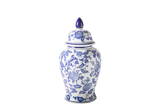 Ceramic Round Bellied Chinoiserie Ginger/Temple Jar Gloss Finish