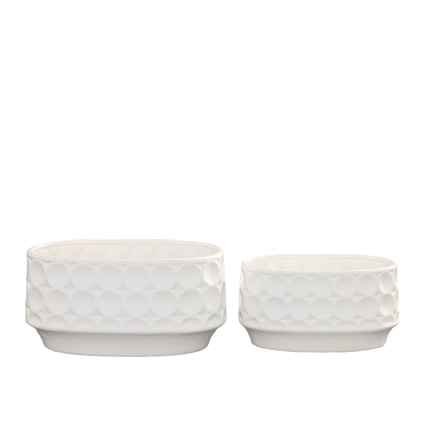 Yvessa Dotted Oval Ceramic Planter Set (Set of 2)