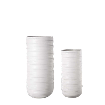 Helga Ceramic Patterned Round Vase Set (Set of 2)