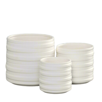 Calyx Banded Ceramic Vase Set (Set of 3)