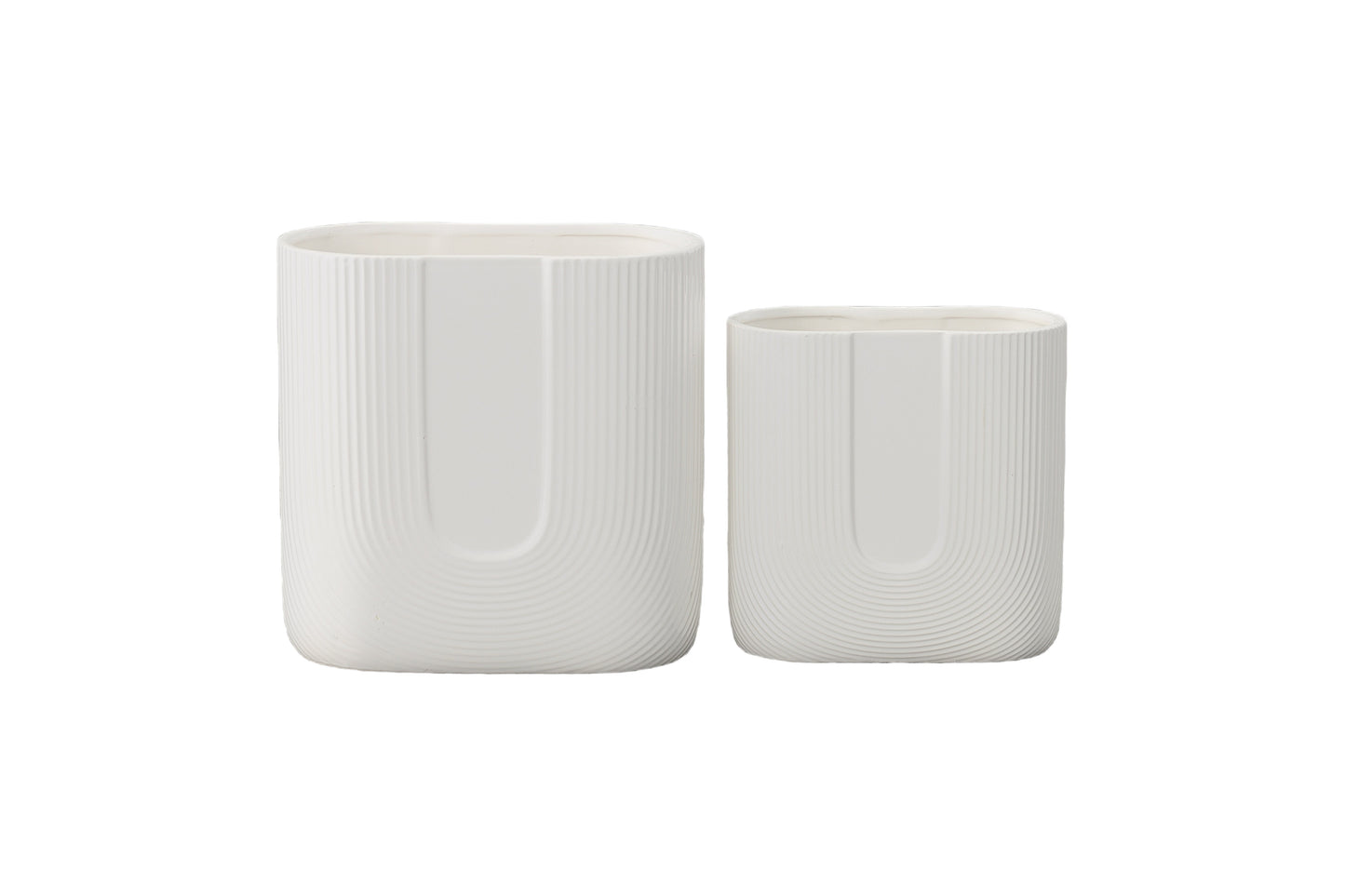 Ardenne Inverted Arch Design Ceramic Pot (Set of 2)