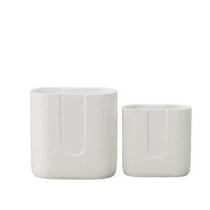 Ardenne Inverted Arch Design Ceramic Pot (Set of 2)