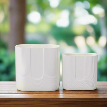 Ardenne Inverted Arch Design Ceramic Pot (Set of 2)