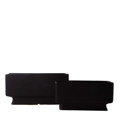 Cyra Ceramic Rectangle Planter Set (Set of 2)