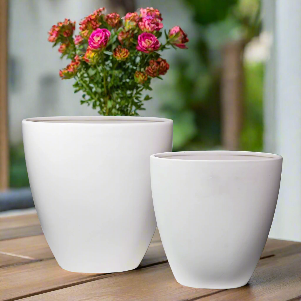 Isla Ceramic Tall Oval Pot (Set of 2)