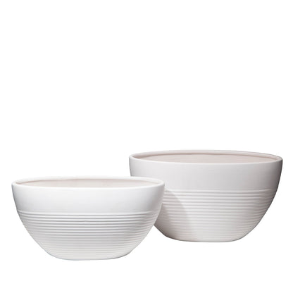 Mavero Embossed Stripe Oval Planter Set (Set of 2)
