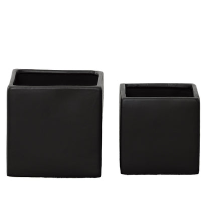 Odette Handcrafted Ceramic Square Planter Set (Set of 2)