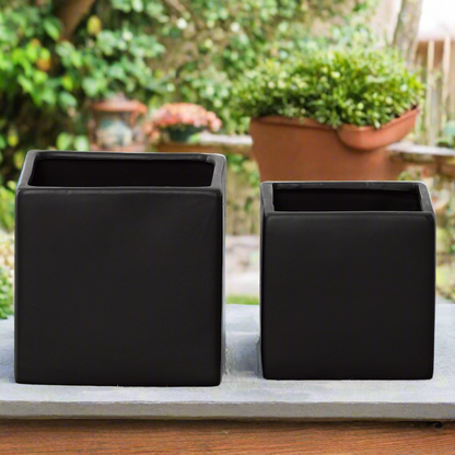 Odette Handcrafted Ceramic Square Planter Set (Set of 2)