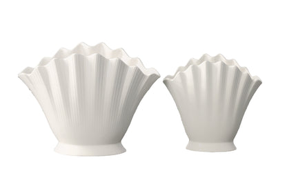 Hollis Glossy White Ceramic Planters (Set of 2)