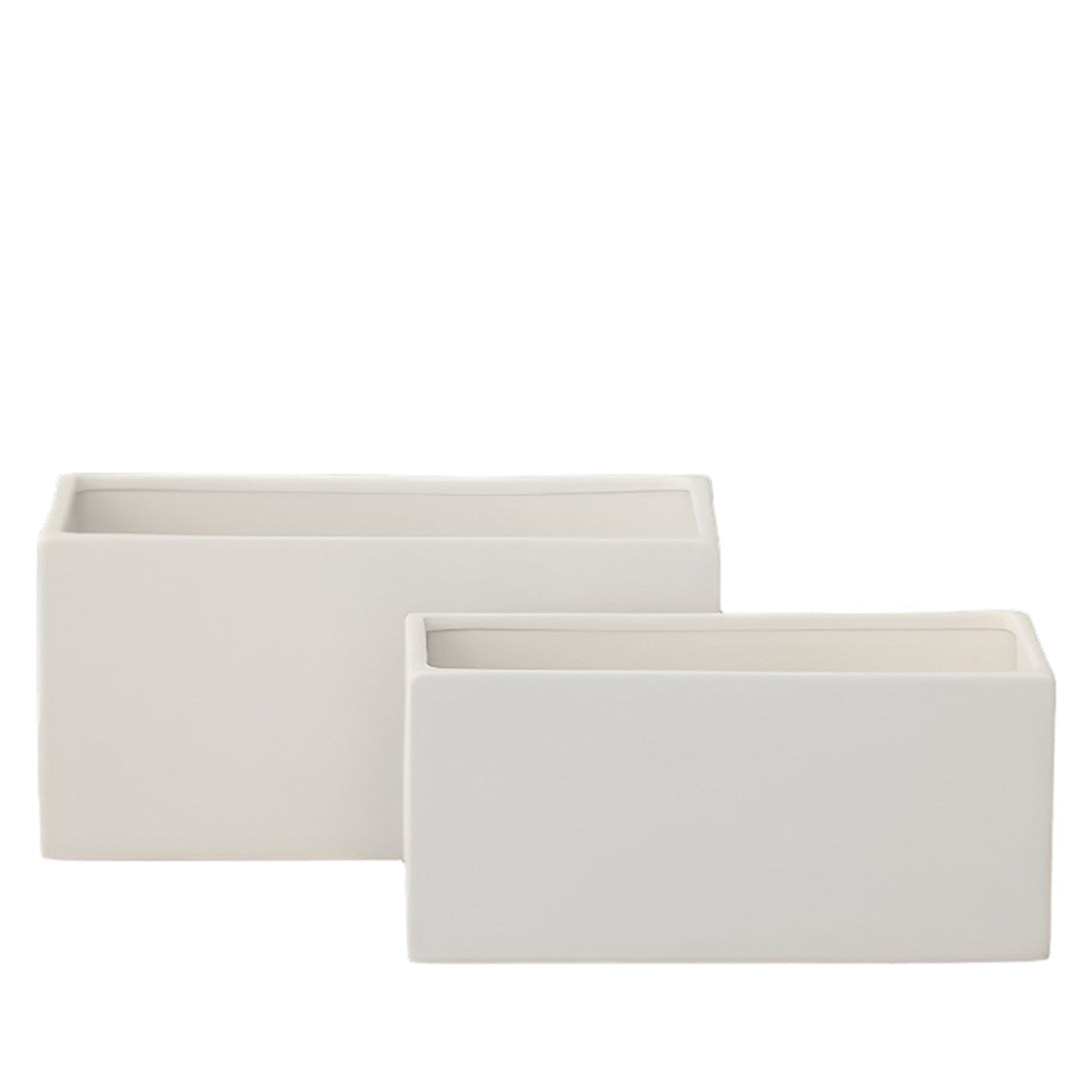 Zayre Rectangle Ceramic Planter Set (Set of 2)