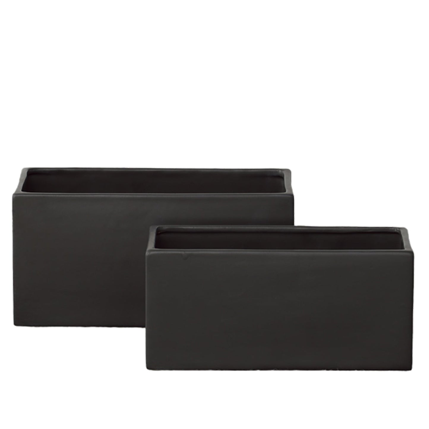 Zayre Rectangle Ceramic Planter Set (Set of 2)