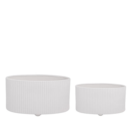 Avery Glossy Oval Vase Set (Set of 2)