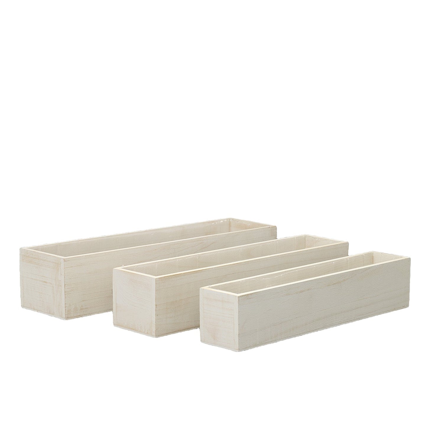 Soren Wooden Rectangular Planter Set (Set of 3)
