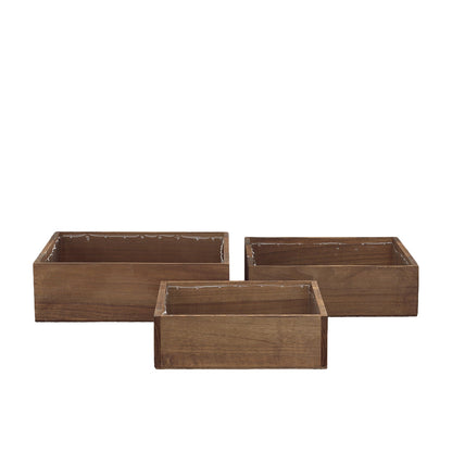 Arden Wooden Square Planter (Set of 3)