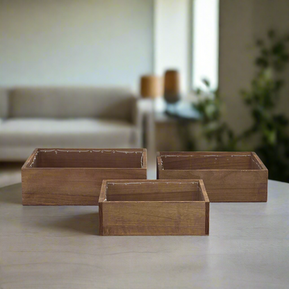 Arden Wooden Square Planter (Set of 3)