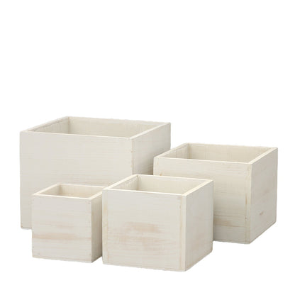 Liv Wooden Square Planter Set (Set of 4)