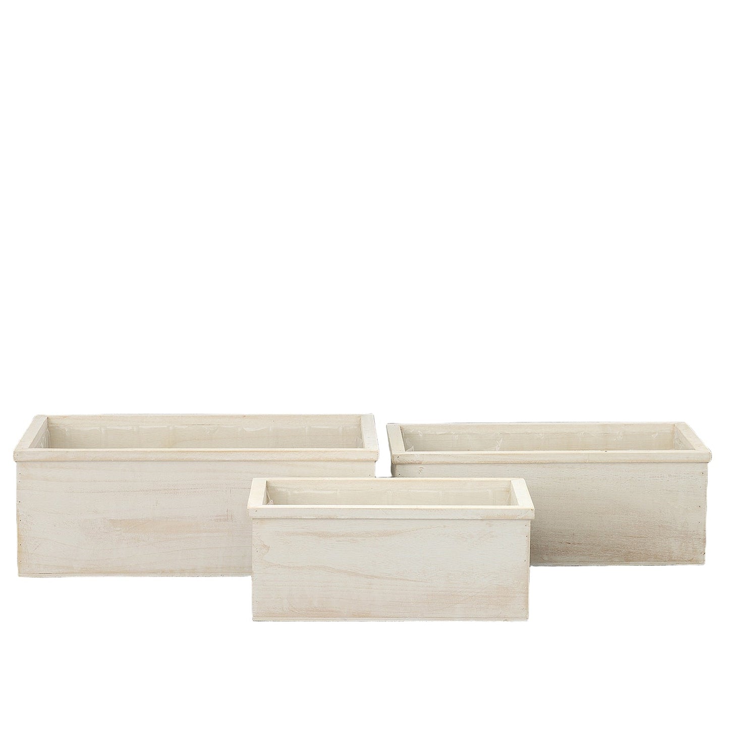Elvian Wooden Rectangular Planter Set (Set of 3)