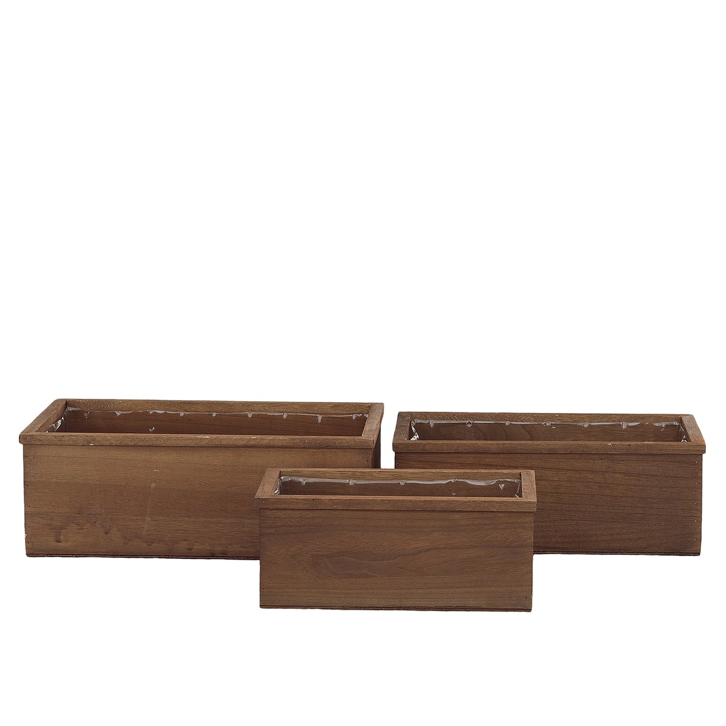 Elvian Wooden Rectangular Planter Set (Set of 3)