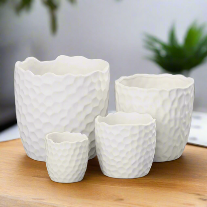 Portina Ceramic Round Planter Set (Set of 4)