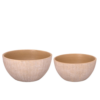 Calvera Dark Khaki Terracotta Pot Set (Set of 2)