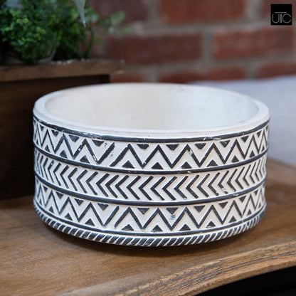 Mara Ceramic Wide Round Tribal Pot